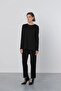 902 Skirt Top Oval Cut Tunic - Black