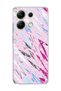 Redmi Note 13 4g Compatible Pink Blue Abstract Brush Printed Transparent Phone Case