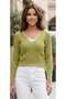 V-neck knit sweater with ribbed cuffs, standard size (36-42). - 2