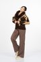Women's Winter Black Rosalinde Plush-Collar Diamond Patterned Knit Cardigan 26502 - 2