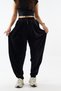 Velvet Pleated Black Jogger Women's Trousers Coc3623 - 4
