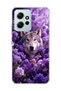 Redmi Note 12 4g Compatible Wolf and Purple Flower Printed Transparent Phone Case