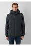 Black Hooded Green Men's Coat - 3