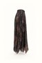 Asymmetrical Cut Brown Patterned Chiffon Skirt - 4