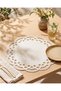 Grey Cutwork Round Placemat