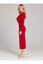Degaje Elegant Maxi Black Dress with Padded Collar - 2