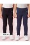 Girls Black And Navy Embellished Skinny Fit Leggings (2 Piece)