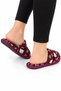 Unisex Home Furry Non-Slip Sole Slippers Bordo-White - 4