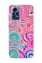 Redmi Note 12 Pro 4g Compatible Pink Turquoise Spiral Printed Transparent Phone Case