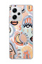 Redmi Note 12 Pro 5g Compatible Abstract Face and Eye Printed Transparent Phone Case