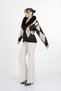 Women's Winter Black Rosalinde Plush-Collar Diamond Patterned Knit Cardigan 26502 - 2
