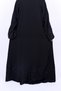 Women's Black Front-Open Nida Abaya with Beaded Wave Embroidery - 4