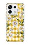 Redmi Note 13 Pro 5g Compatible Daisy Yellow Plaid Printed Transparent Phone Case