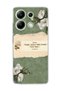 Redmi Note 13 4g Compatible White Flower Verse Printed Transparent Phone Case