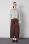 Women's Brown Crop Wide Sleeve Oversize Basic Striped T-Shirt 32077 - 5