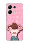 Redmi Note 13 4g Compatible Strong Women's Pink Printed Transparent Phone Case