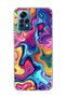 Redmi Note 12 Pro 4g Compatible Rainbow Fluid Color Printed Transparent Phone Case