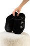 Women's teddy bear plush house slippers - black