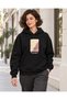 Carpet Patterned Black Oversize Hooded Sweatshirt - 6
