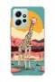 Redmi Note 12 4g Compatible Giraffe Sunset Printed Transparent Phone Case