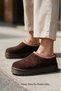 Women's Tan Brown Thick Sole Ankle Suede Boots