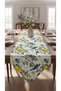 Duck Fabric Triangle End Runner 40X150 cm – Blue Bird, Lemon and Grape Patterned, Water Repellent Stain-Resistant Decorative Table Runner - 6