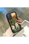 Samsung Galaxy S20 Fe 4G/5G Compatible Black Silicone Camera Protected Shock-Absorbing Protective Case with Cactus Pattern