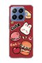 Mi 17t Pro Compatible Cute Rabbit Claret Red Printed Transparent Phone Case