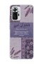 Redmi Note 10 Pro 4g Compatible Purple Lavender Verse Printed Transparent Phone Case