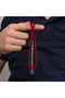 Red Crimped Amber Prayer Beads with Metal Tassels - 6