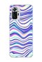 Redmi Note 10 Pro 4g Compatible Purple Blue Wavy Line Printed Transparent Phone Case