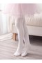 5-7 Years Old Girls' Knitted Patterned White Pantyhose