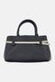 Women Brand Logo Handbag, Black - 5