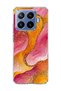 Mi 17t Pro Compatible Gold Glitter Wave Printed Transparent Phone Case