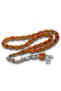 Transparent Orange Crimped Amber Prayer Beads with Metal Tassels