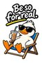 Sunbathing Duck Sticker Car, Motorcycle, Helmet, Laptop, Glass Sticker 13X8 cm