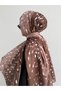 Fawn Patterned Bamboo Shawl - Brown & Mink - 2