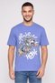 Men Relaxed Fit Crew Neck Short Sleeve Graphic Print T-Shirt, Blue