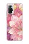 Redmi Note 10 Pro 4g Compatible Pink Gold Water Lily Printed Transparent Phone Case