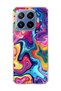 Mi 17t Pro Compatible Rainbow Fluid Color Printed Transparent Phone Case