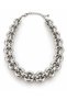 Silver Color Thick Chain Women's Necklace – Large Ring Detail, Showy and Modern Design - 2