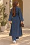 Chinese Button Detailed Long Denim Premium Full Length Trousers Suit - 7
