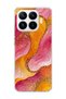 Mi 17t Compatible Gold Glitter Wave Printed Transparent Phone Case
