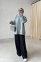 Crew Neck Oversize Knitwear Sweater - Gray - 4