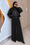Belt Detailed Bomber Leather Jacket Tsd260322 Black - 2