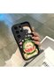 Samsung Galaxy S23 Ultra Compatible Black Silicone Camera Protected Shock-Absorbing Protective Case Watermelon and Rainbow Pattern