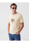 Peak New Season Beige Crew Neck Printed Men's T-Shirt