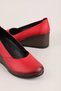 Genuine Leather Women's Wedge Heeled Shoes Msa.1935 Red - 3