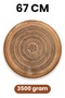 67 cm Hand-Embroidered Authentic Patterned Thick Urfa Copper Tray + Foldable Floor Table - 2