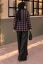 V-Neck Plaid Jacket Tsd260334 Black - 6